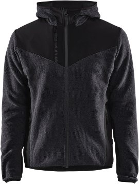 BLÅKLÄDER Softshell Strickjacke dunkelgrau/schwarz