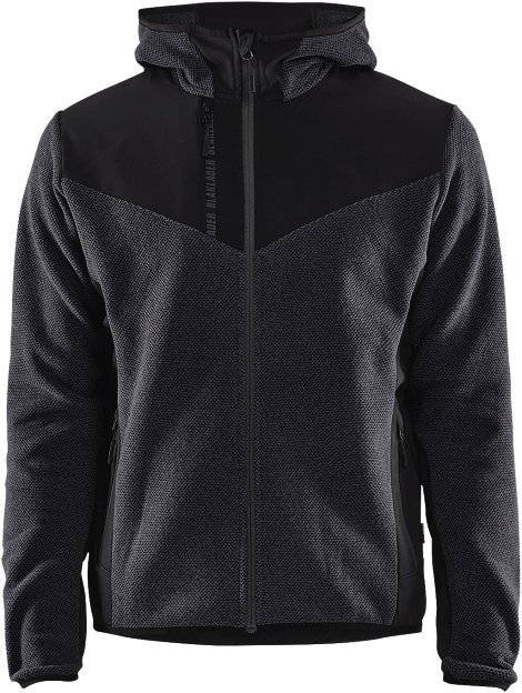 BLÅKLÄDER Softshell Strickjacke dunkelgrau/schwarz 4 XL