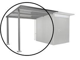 BIOHORT Seitendach für BIOHORT Gerätehaus AvantGarde A2+A6 Quarzgrau-Metallic L