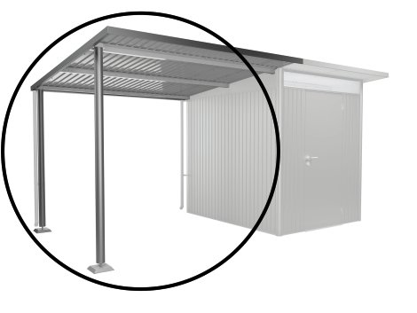 BIOHORT Seitendach für BIOHORT Gerätehaus AvantGarde A2+A6 Quarzgrau-Metallic L