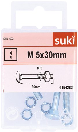 SUKI Linsenschraube verzinkt 4.6 PH1 DIN 7985 Kunststoff Hangdose