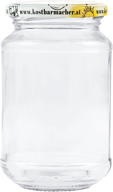 KOSTBARMACHER Vorratsglas mit Schraubdeckel Obstdekor 370 ml, 6 Stk.