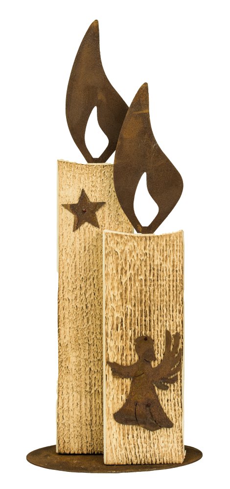 Gartenfigur Kerze Johann angeflammt 30x54 cm (BxH)