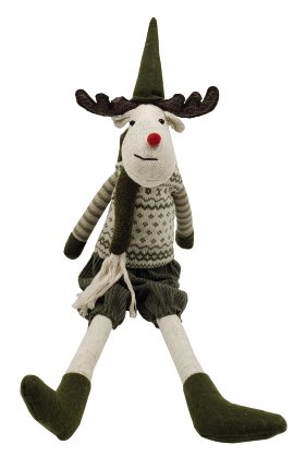 Dekofigur Rentierjunge Grün 10,2x11x30 cm