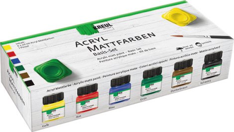KREUL Acryl Mattfarbe Basis-Set 6x20 ml