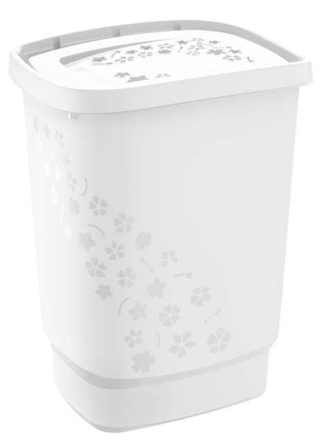 ROTHO Wäschesammler Flowers Weiß 55 l