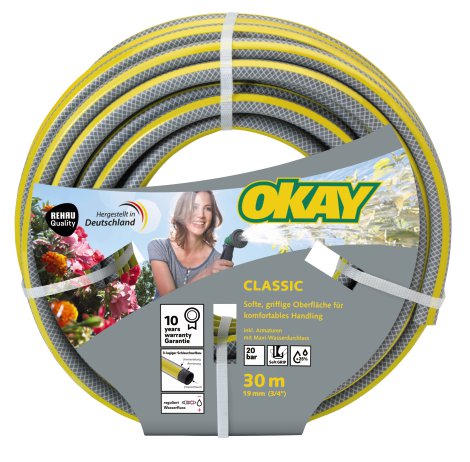 OKAY Gartenschlauch mit Armatur 3/4" 30 m