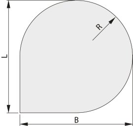 HAAS+SOHN Bodenplatte Glas 100x100 cm 6 mm - Tropfen