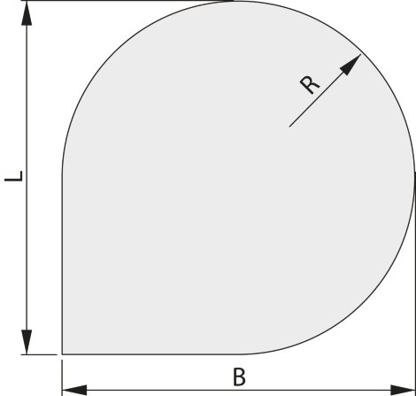 HAAS+SOHN Bodenplatte Glas 100x100 cm 6 mm - Tropfen