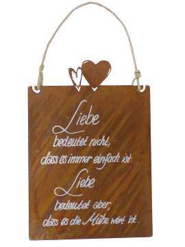 Gartenschild Mühe + Beschriftung 35 cm