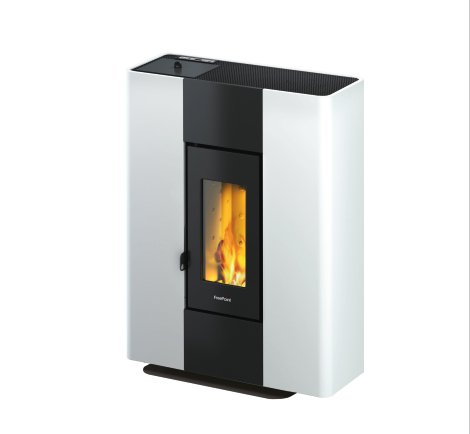 FREEPOINT Pelletofen Roxy Stand (Verkleidung: Stahl Weiß) 7 KW