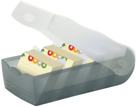 HAN Lernkartei Croco A8 Grau/Transparent