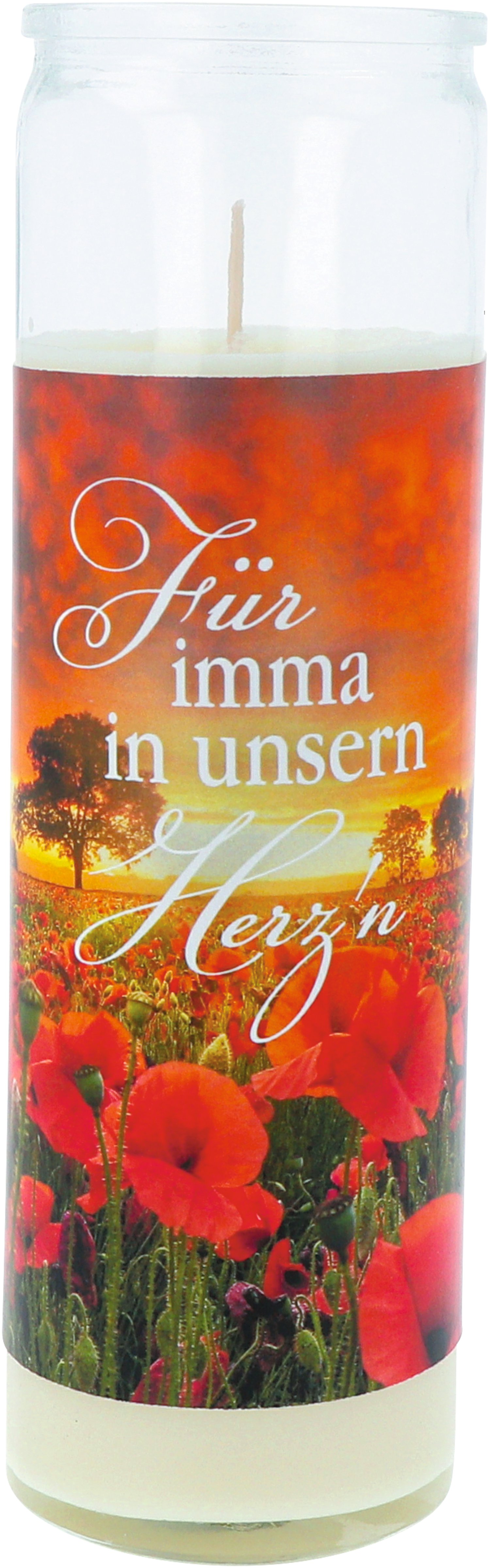 Gedenklicht Glas - Für imma in unserem Herzen