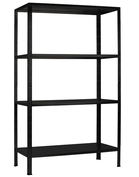 SCHULTE REGALWELT Grundregal 4 Fachböden Schwarz 180x100x40 cm