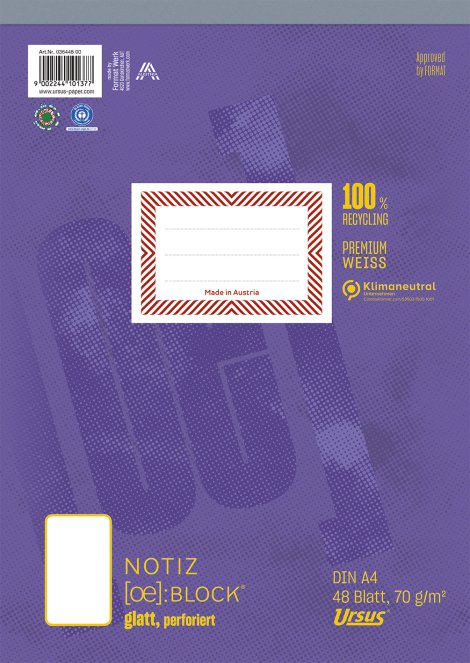 URSUS Notizblock A4 Format-X liniert 48 Blatt