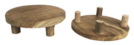 Dekoplatte Teakholz Natur ø 30 cm