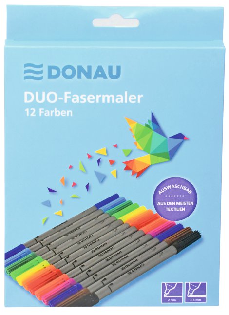 DONAU Faserschreiberetui Duo 12 Stk.