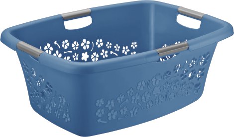ROTHO Wäschekorb Flowers blau 50 l