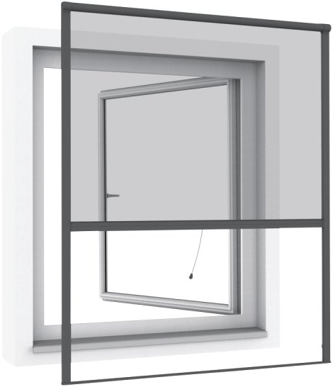 WINDHAGER Insektenschutz PLUS Einhängerollo Anthrazit 130x160 cm