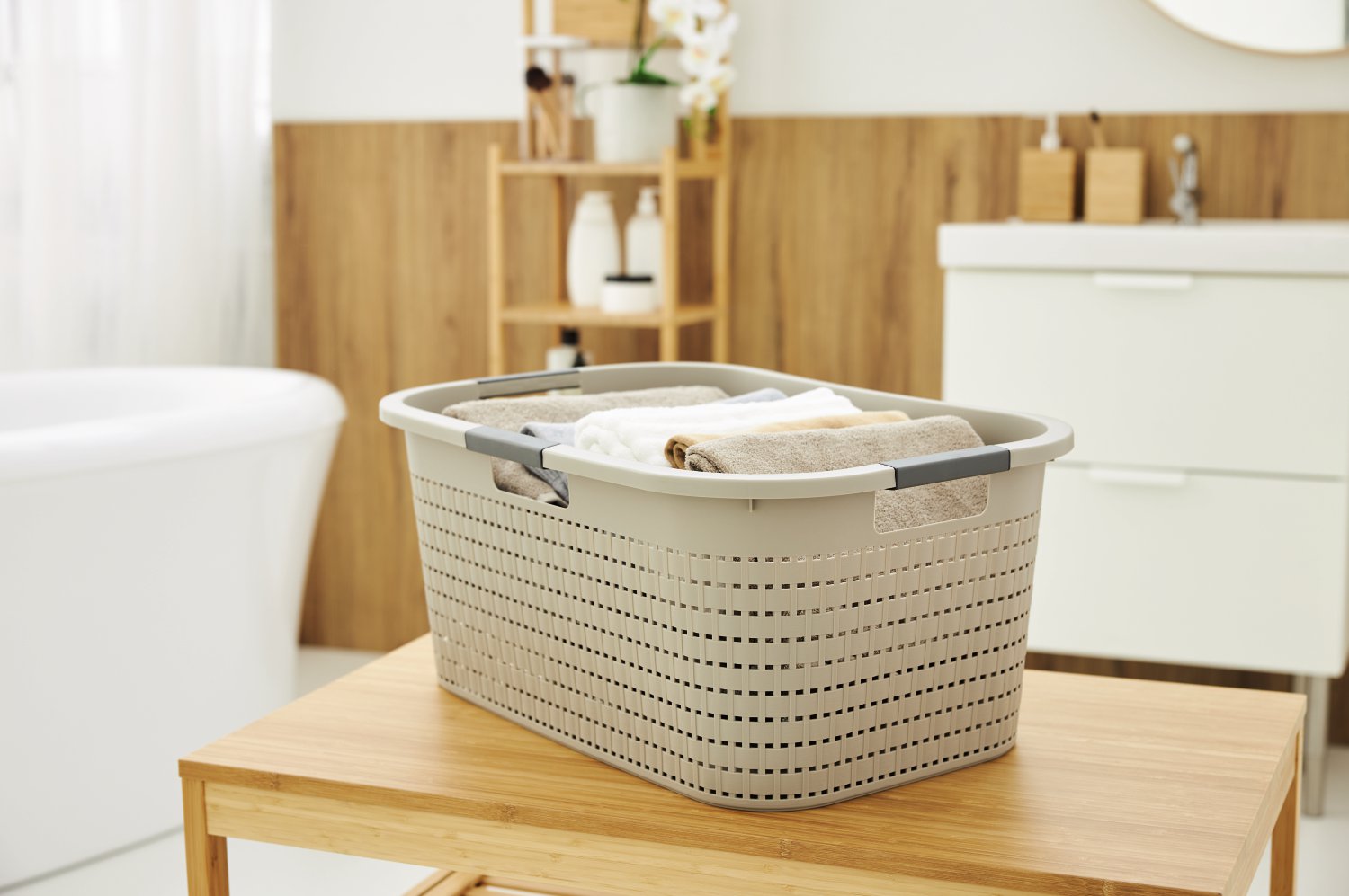 ROTHO Wäschekorb Country Cappuccino 40 l