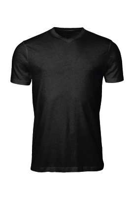 Herren T-Shirt V-Hals Schwarz XL