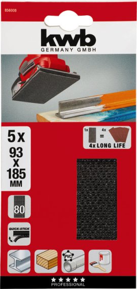 KWB Schleif-Gitterstreifen K80, 93x185 mm
