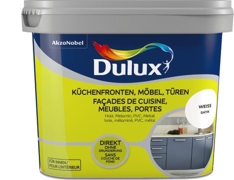 DULUX Farbe für Küchenmöbel und Türen Satin Weiß 0,75 l