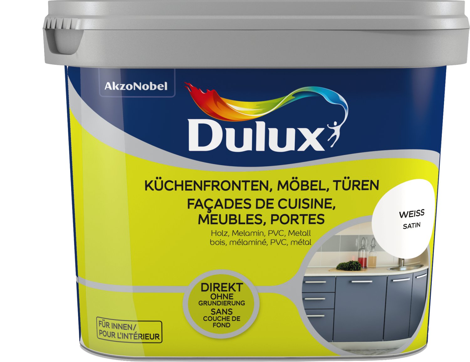 DULUX Farbe für Küchenmöbel und Türen Satin Weiß