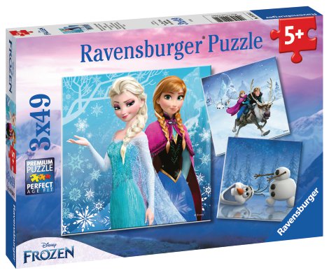 RAVENSBURGER Puzzle Abenteuer im Winterland 3x49-tlg