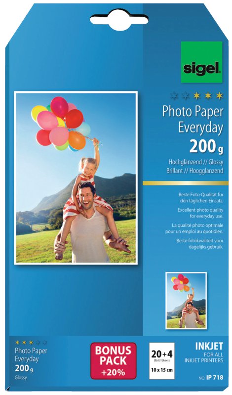 SIGEL Inkjet-Fotopapier Every Day 10x15 cm