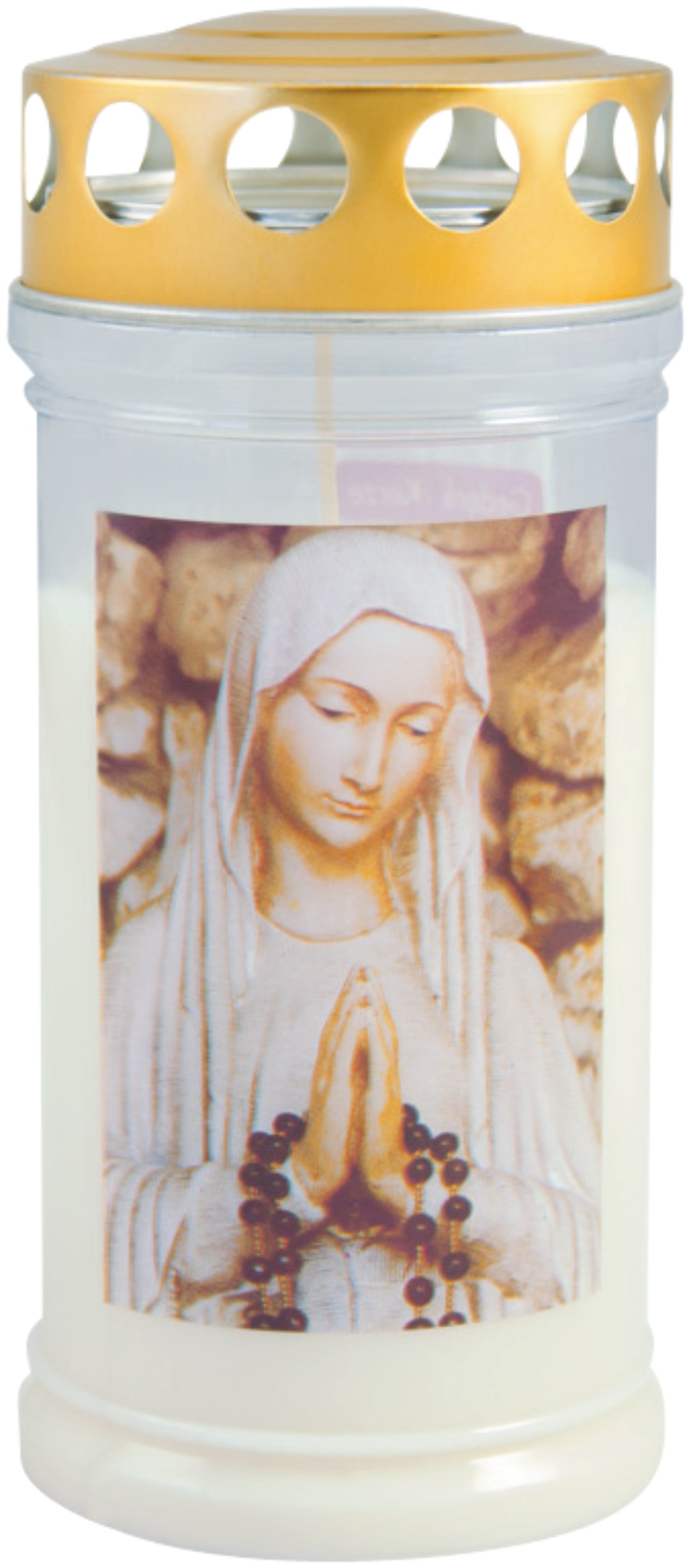 JEKA Gedenkkerze klein mit Thermo-Doppeldeckel & Motiv Maria
