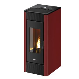 FREEPOINT Pelletofen Indaco 11 (Verkleidung: Stahl Bordeaux) 10,5 kW