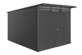 BIOHORT Gerätehaus AvantGarde® Eco A8 + Standardtür 260x380x222 cm, Dunkelgrau-metallic