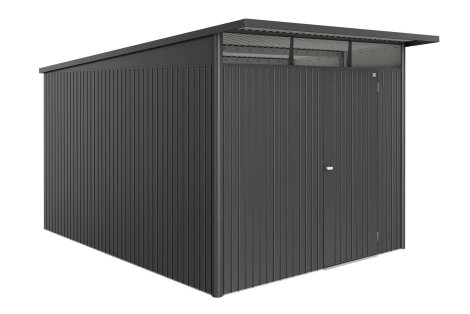 BIOHORT Gerätehaus AvantGarde® Eco A8 + Standardtür 260x380x222 cm, Dunkelgrau-metallic
