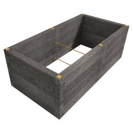 LEIER Hochbeet Durisol Anthrazit R-Form 230x120x80 cm (LxBxH)