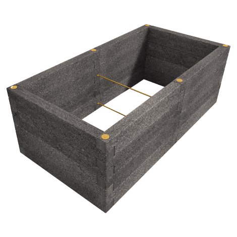 LEIER Hochbeet Durisol Anthrazit R-Form 230x120x80 cm