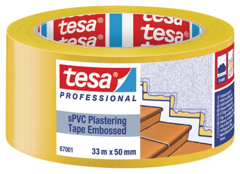 TESA Putzband quergerillt 33 m x 50 mm, gelb