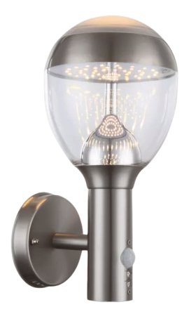 GLOBO LED-Außenwandleuchte Callisto Silber satiniert/Glas klar