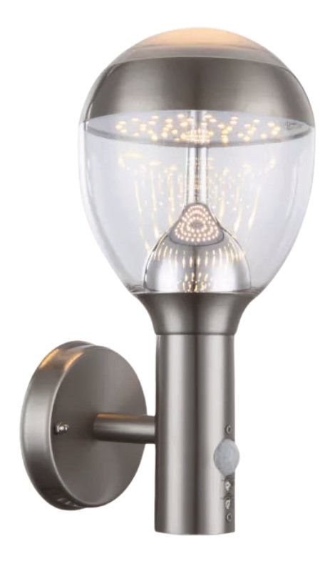 GLOBO LED-Außenwandleuchte Callisto Silber satiniert/Glas klar 9,5W 3000K 15x32 cm (BxH)