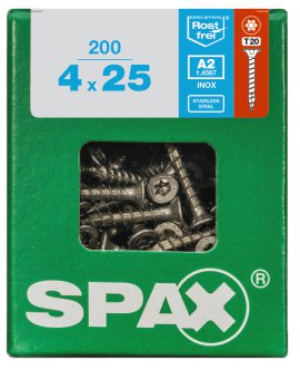 SPAX Schraube A2 TRX 4,0x25 L 200 Stk.