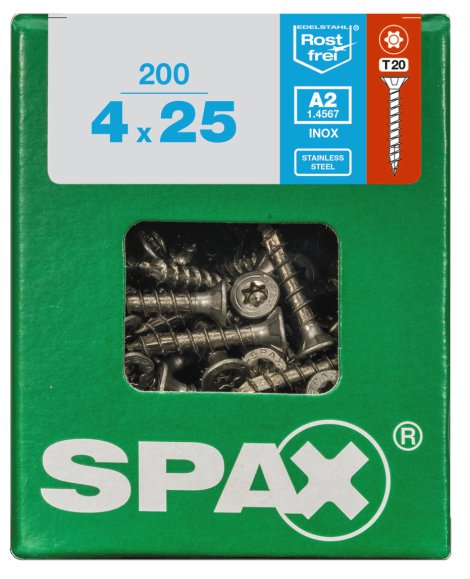 SPAX Schraube A2 Torx 4,0x25 L 200 Stk.