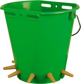 Lammeimer mit 6 Saugern 8 l, grün