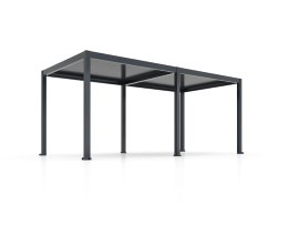 Pergola Bioclimatic freistehend Dunkelgrau 3x6 m