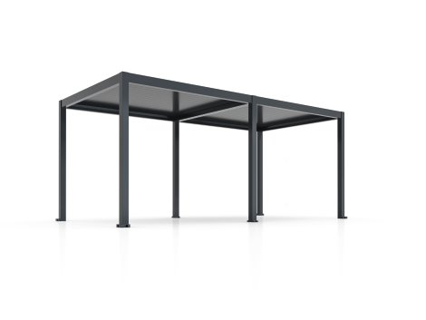 Pergola Bioclimatic freistehend Dunkelgrau 3x6 m