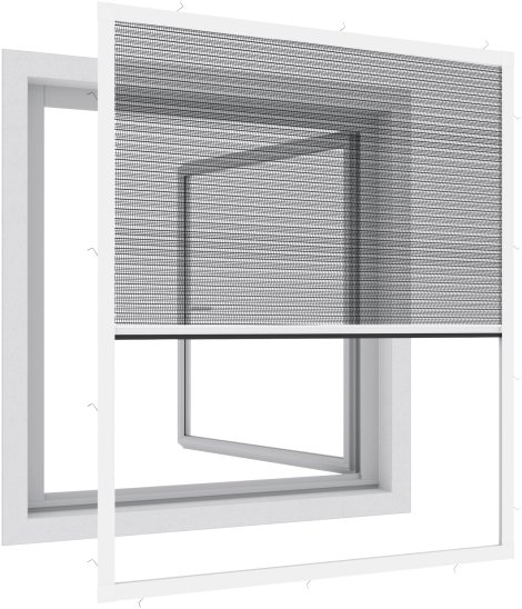 WINDHAGER Plisse Fenster Ultra Flat - EXPERT 100x120 cm, weiß