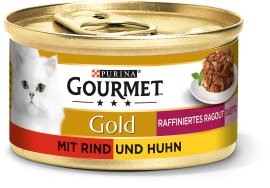 GOURMET Gold Raffiniertes Ragout Duetto Rind & Huhn 12x85 g