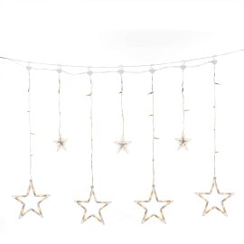 LED-Lichtervorhang Outdoor 7 Sterne 77 Dioden Bernstein