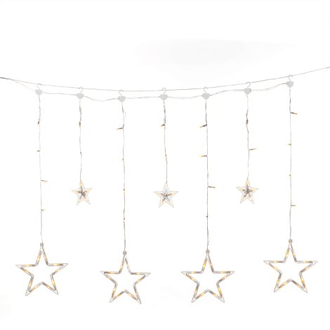 LED-Lichtervorhang Outdoor 7 Sterne 77 Dioden Bernstein