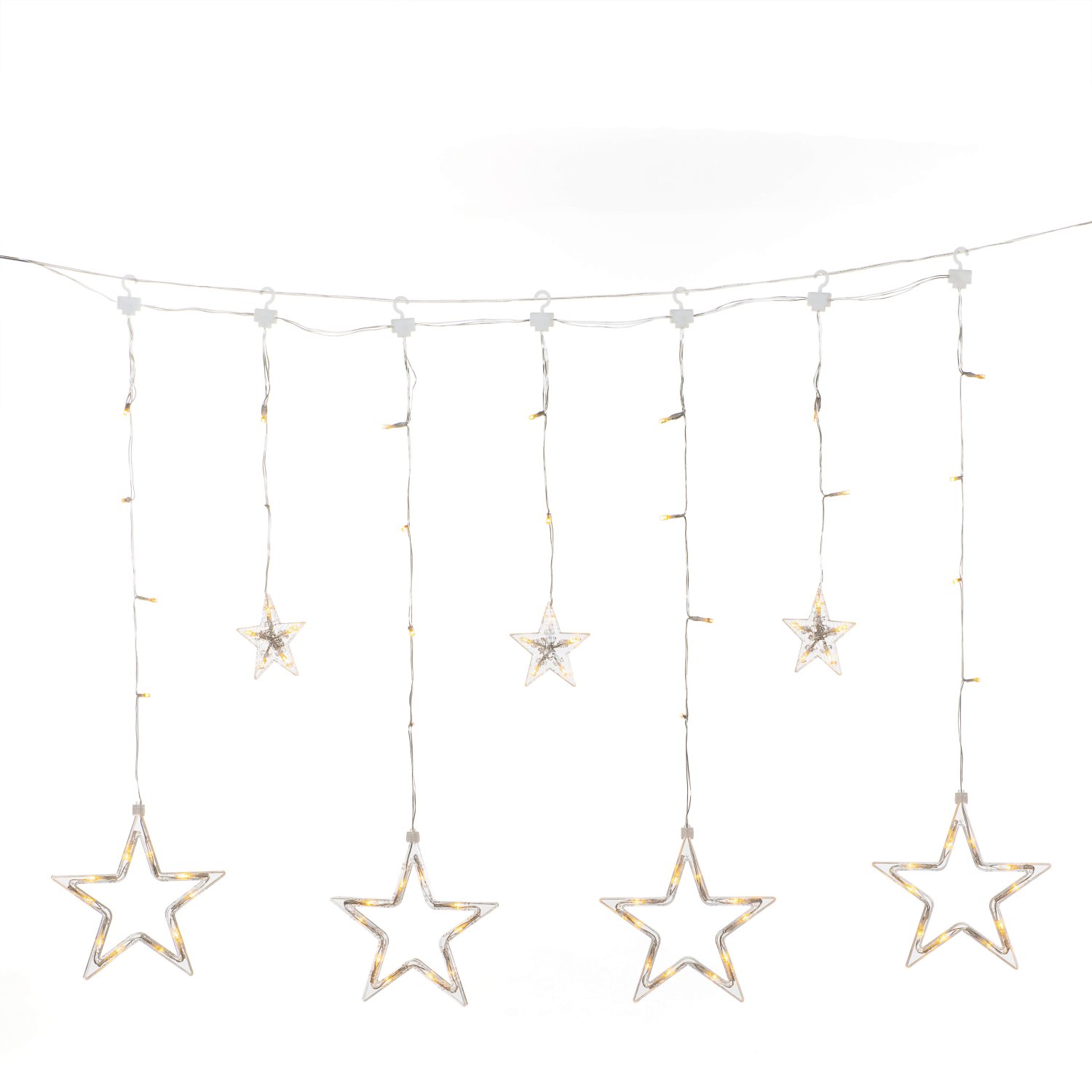 LED-Lichtervorhang Outdoor 7 Sterne 77 Dioden Bernstein