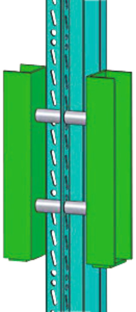 H+S Sockelbretthalterung für Mittelspannsäule grün
